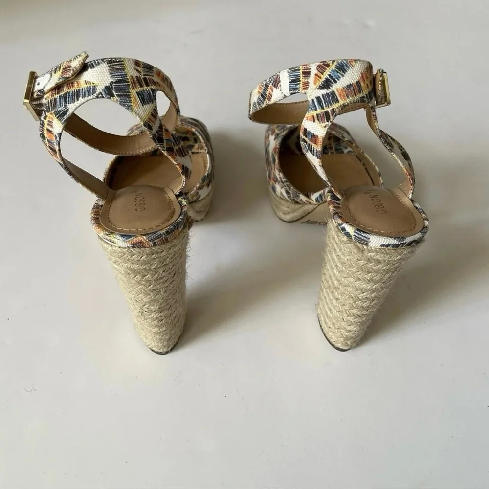 Gibson Latimer Luciana Multicolor Espadrille Platform Heels Sandals - Picture 10 of 11
